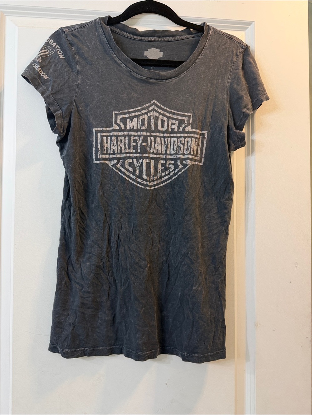 Harley-Davidson Gray Faded Logo Short Sleeve Tee